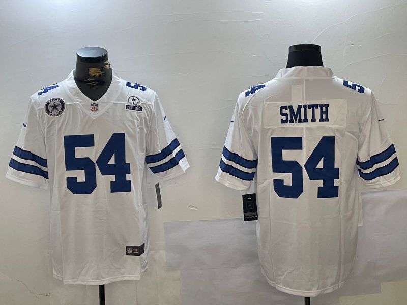 Men Dallas Cowboys #54 Smith White 2024 Nike Vapor Limited NFL Jersey style 8->dallas cowboys->NFL Jersey